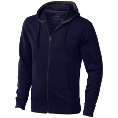   Arora hooded full zip sweater, Male, Knit of 80% Cotton and 20% Polyester, brushed on the inside, Navy, L