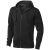 Arora hooded full zip sweater, Male, Knit of 80% Cotton and 20% Polyester, brushed on the inside, solid black, XL