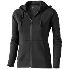   Arora hooded full zip ladies sweater, Female, Knit of 80% Cotton and 20% Polyester, brushed on the inside, Anthracite, S