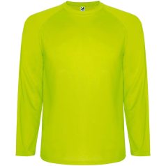   Tricou cu maneca lunga, la baza gatului, Sport, Copii, Roly, 2410E20545, Poliester, Galben fluor