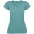 Tricou cu maneca scurta, la baza gatului, Casual, Femei, Roly, 2410E21302, Bumbac, Albastru dusty