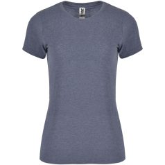   Tricou cu maneca scurta, la baza gatului, Casual, Femei, Roly, 2410E19033, Poliester, Albastru heather denim