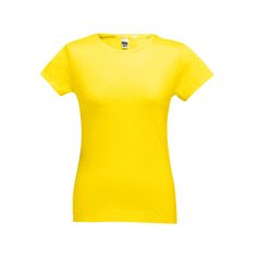   SOFIA. Women's t-shirt, Female, Jersey 100% cotton: 150 g/m². Colour 56: 90% cotton/10% viscose, Yellow, L