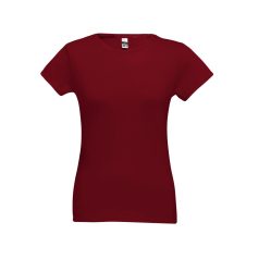   SOFIA. Women's t-shirt, Female, Jersey 100% cotton: 150 g/m². Colour 56: 90% cotton/10% viscose, Burgundy, M