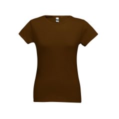   SOFIA. Women's t-shirt, Female, Jersey 100% cotton: 150 g/m². Colour 56: 90% cotton/10% viscose, Dark brown, L