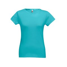   SOFIA. Women's t-shirt, Female, Jersey 100% cotton: 150 g/m². Colour 56: 90% cotton/10% viscose, Turquoise blue, M