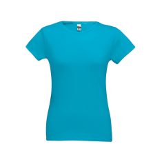   SOFIA. Women's t-shirt, Female, Jersey 100% cotton: 150 g/m². Colour 56: 90% cotton/10% viscose, Acqua blue, 3XL