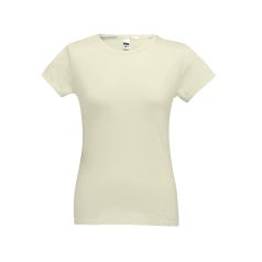   SOFIA. Women's t-shirt, Female, Jersey 100% cotton: 150 g/m². Colour 56: 90% cotton/10% viscose, Pastel yellow, 3XL