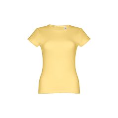   Tricou la baza gatului, Dama, maneca scurta, TH Clothes, 2401E12381, Bumbac, Galben digital, 3XL