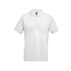   ADAM. Men's polo shirt, Male, Piquet mesh 100% cotton: 195 g/m², White, M