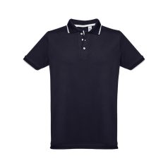   ROME. Men's slim fit polo shirt, Male, Piquet mesh 100% cotton: 195 g/m². Colour 56: 85% cotton/15% viscose, Navy blue, L