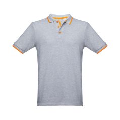   ROME. Men's slim fit polo shirt, Male, Piquet mesh 100% cotton: 195 g/m². Colour 56: 85% cotton/15% viscose, Heather light grey, L