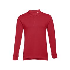   BERN. Men's long sleeve polo shirt, Male, Piquet mesh 100% cotton: 210 g/m². Colour 56: 85% cotton/15% viscose, Burgundy, L