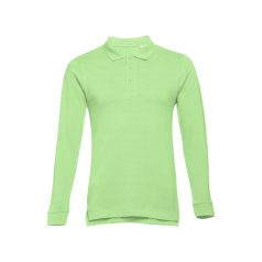   BERN. Men's long sleeve polo shirt, Male, Piquet mesh 100% cotton: 210 g/m². Colour 56: 85% cotton/15% viscose, Light green, S