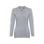 BERN WOMEN. Women's long sleeve polo shirt, Female, Piquet mesh 100% cotton: 210 g/m². Colour 56: 85% cotton/15% viscose, Heather light grey, L