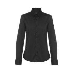   PARIS WOMEN. Women's poplin shirt, Female, 68% cotton, 28% polyamide and 4% spandex: 115 g/m², Black, S