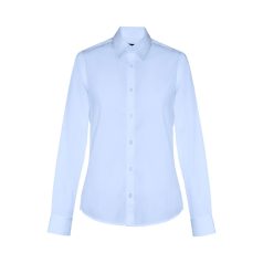   PARIS WOMEN. Women's poplin shirt, Female, 68% cotton, 28% polyamide and 4% spandex: 115 g/m², Light blue, M