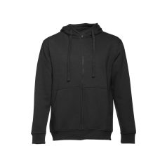   AMSTERDAM. Men's hooded full zipped sweatshirt, Male, 50% cotton and 50% polyester: 320 g/m², Black, M