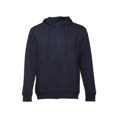   AMSTERDAM. Men's hooded full zipped sweatshirt, Male, 50% cotton and 50% polyester: 320 g/m², Navy blue, S