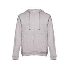   AMSTERDAM. Men's hooded full zipped sweatshirt, Male, 50% cotton and 50% polyester: 320 g/m², Heather light grey, L