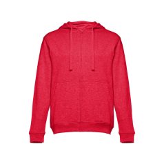   AMSTERDAM. Men's hooded full zipped sweatshirt, Male, 50% cotton and 50% polyester: 320 g/m², Heather red, S