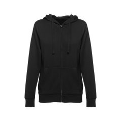   AMSTERDAM WOMEN. Women's hooded full zipped sweatshirt, Female, 50% cotton and 50% polyester: 320 g/m², Black, S