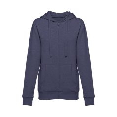   AMSTERDAM WOMEN. Women's hooded full zipped sweatshirt, Female, 50% cotton and 50% polyester: 320 g/m², Heather blue, XXL