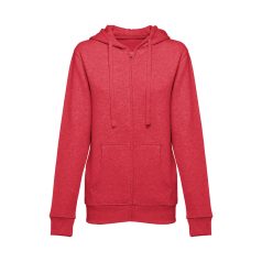   AMSTERDAM WOMEN. Women's hooded full zipped sweatshirt, Female, 50% cotton and 50% polyester: 320 g/m², Heather red, L