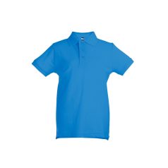   ADAM KIDS. Children's polo shirt, Kids, Piquet mesh 100% cotton: 195 g/m², Acqua blue, 2