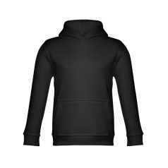   PHOENIX KIDS. Children's unisex hooded sweatshirt, Kids, 50% cotton and 50% polyester: 320 g/m², Black, 8