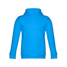   PHOENIX KIDS. Children's unisex hooded sweatshirt, Kids, 50% cotton and 50% polyester: 320 g/m², Acqua blue, 12