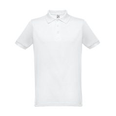   BERLIN. Men's polo shirt, Male, Piquet mesh 65% polyester and 35% cotton: 200 g/m², White, M