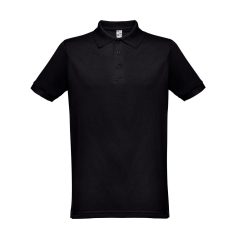   BERLIN. Men's polo shirt, Male, Piquet mesh 65% polyester and 35% cotton: 200 g/m², Black, M