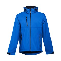   ZAGREB. Men's softshell with removable hood, Male, 96% polyester and 4% spandex (2 layers): 280 g/m², Royal blue, M