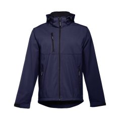   ZAGREB. Men's softshell with removable hood, Male, 96% polyester and 4% spandex (2 layers): 280 g/m², Navy blue, XL