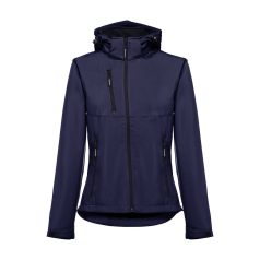   ZAGREB WOMEN. Women's softshell with removable hood, Female, 96% polyester and 4% spandex (2 layers): 280 g/m², Navy blue, M