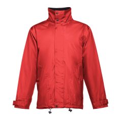   LIUBLIANA. Unisex heavy-weight coat, Unisex, Exterior: 100% polyester pongee 240 and waterproof PVC coating. Inside: 100% taffeta polyester. Filling: polyester 80 g/m², Red, M