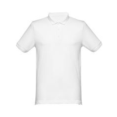   MONACO. Men's polo shirt, Male, Piquet mesh 100% cotton: 240 g/m², White, M