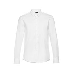   PARIS. Men's poplin shirt, Male, 68% cotton, 28% polyamide and 4% spandex: 115 g/m², White, S