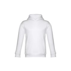   PHOENIX KIDS. Children's unisex hooded sweatshirt, Kids, 50% cotton and 50% polyester: 320 g/m², White, 12