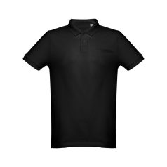   DHAKA. Men's polo shirt, Male, Piquet mesh 100% cotton: 195 g/m². Colour 56: 85% cotton/15% viscose, Black, S