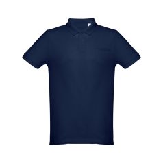   THC DHAKA, Tricou polo pentru barbati, Albastru, L, 21MAR3578, L, Bumbac