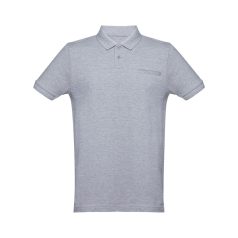   DHAKA. Men's polo shirt, Male, Piquet mesh 100% cotton: 195 g/m². Colour 56: 85% cotton/15% viscose, Heather light grey, L