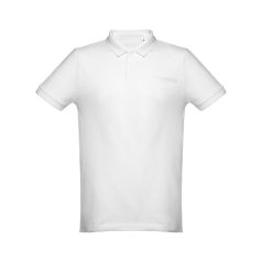   DHAKA. Men's polo shirt, Male, Piquet mesh 100% cotton: 195 g/m², White, L