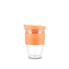   Cana de voiaj, Bodum, 42FEB231159, 250 ml, 96x136x89 mm, Plastic, Silicon, Portocaliu