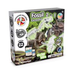   2 in 1 Fossil Excavation Kit I, Joc educational, 2410E23892, Science4You, 263 x 220 x 62 mm, Multicolor