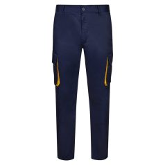   Pantaloni de twill cu buzunare multiple in doua tonuri, Unisex, 2502E12050, Velilla, Bumbac, Poliester, Albastru, 42