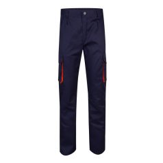   Pantaloni de twill cu buzunare multiple in doua tonuri, Unisex, 2502E12079, Velilla, Bumbac, Poliester, Albastru, 54