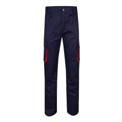   Pantaloni de twill cu buzunare multiple in doua tonuri, Unisex, 2502E12032, Velilla, Bumbac, Poliester, Albastru, 34