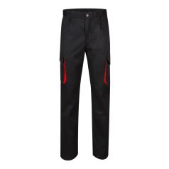   Pantaloni de twill cu buzunare multiple in doua tonuri, Unisex, 2502E12163, Velilla, Bumbac, Poliester, Negru, 34